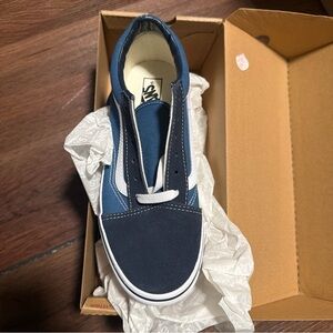 VANS OLD SKOOL CANVAS SHOE_NAVY/BLUE/WHITE VN000D3HNVY-SIZE MENS 5.5/ WOMENS 7